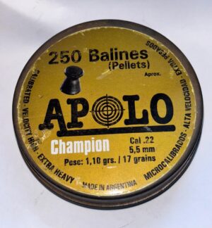 BALINES MARCA APOLO CHAMPION, PUNTA PLANA, CAL 5.5MM, 250UNDS
