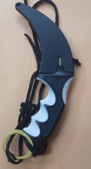 CUCHILLO NEGRO CURVO NEGRO Y BLANCO BICOLOR