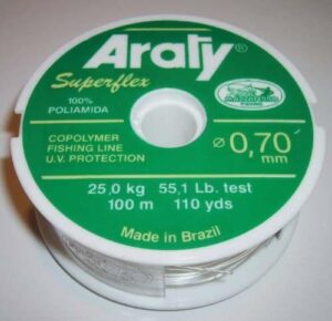 NAYLON DE PESCAR  MARCA ARATY NUMERO 70  100METROS