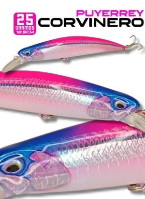 SEÑUELO PINK HOLOGRAFICO CORVINERO #25, 27GR, 12,5CM